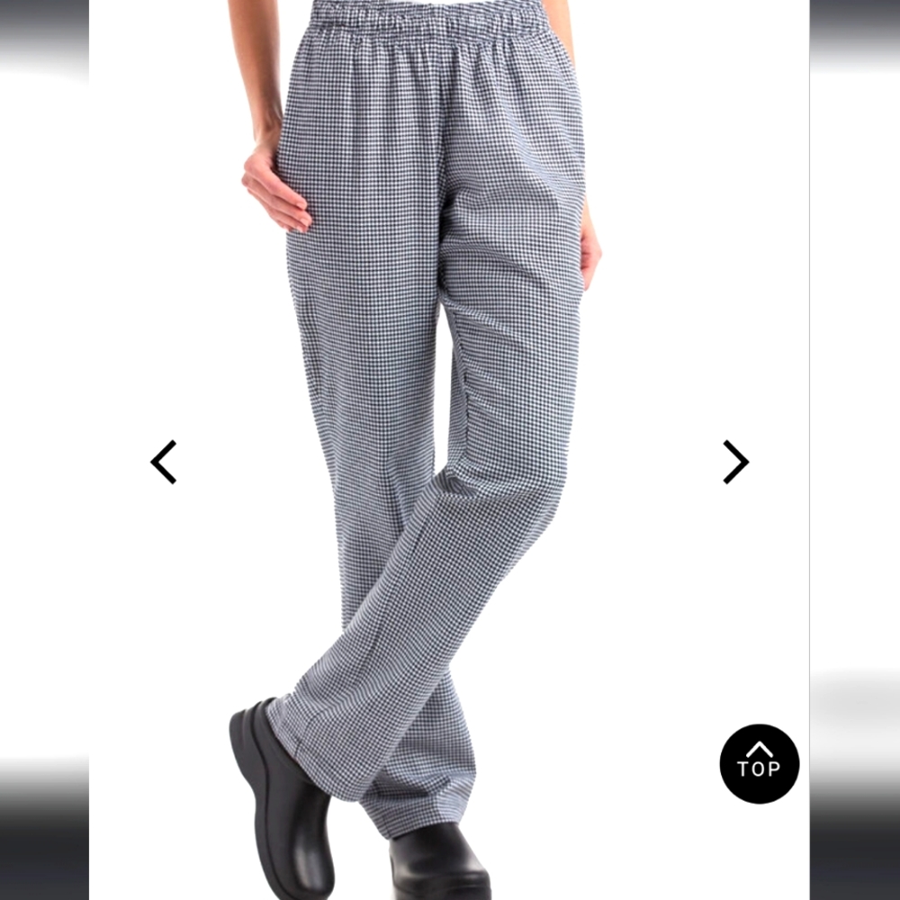 Two Pairs of Chef Works Baggy Houndstooth Chef's Pants - Unisex Medium